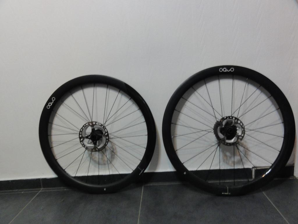 Oquo Carbon Velgen met zeer recente schijfrem en casette, Fietsen en Brommers, Fietsonderdelen, Ophalen, Gebruikt, Wiel, Carbon