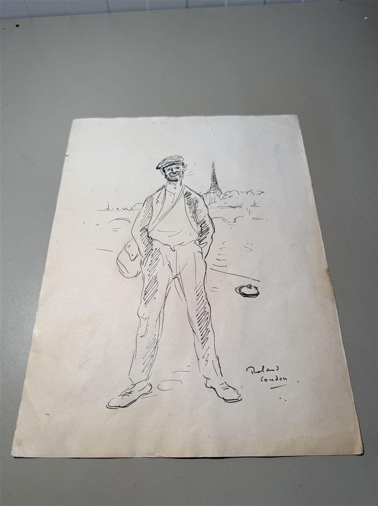 Roland Coudon 1897-1954 zeldzame pen tekening - Rare Pen and, Antiek en Kunst, Kunst | Tekeningen en Fotografie, Ophalen of Verzenden
