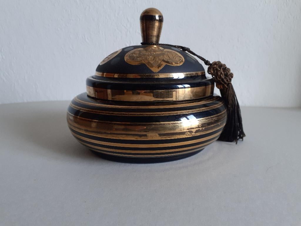 Art Deco Booms glas bonbonnière., Antiek en Kunst, Antiek | Glaswerk en Kristal, Ophalen