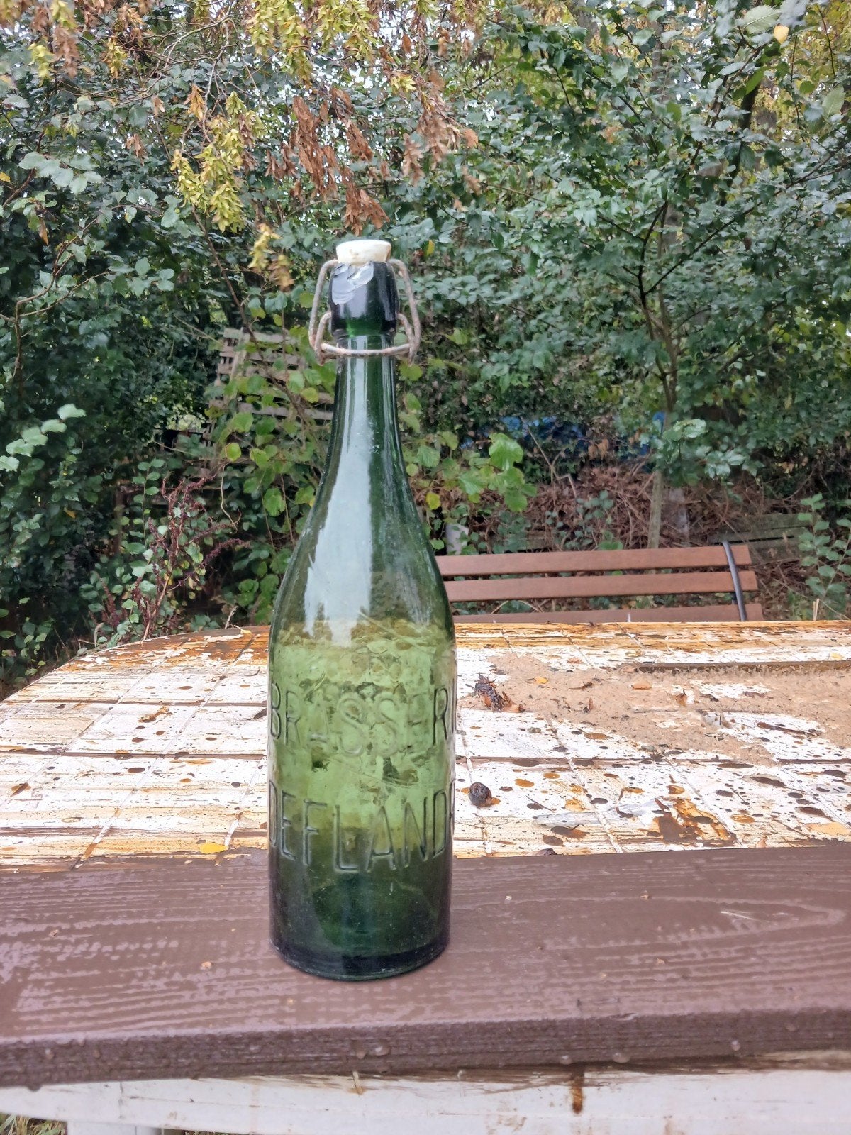 oude vintage bierfles brouwerij De Flandre, Verzamelen, Ophalen of Verzenden