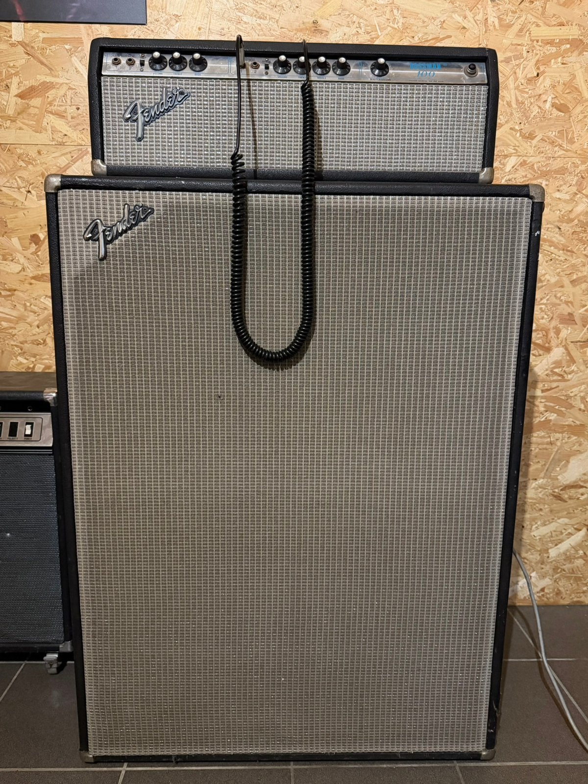Fender Bassman 100 Silverface + 4x12 Pyramid cabinet, Ophalen, Gebruikt, Gitaar, 50 tot 100 watt