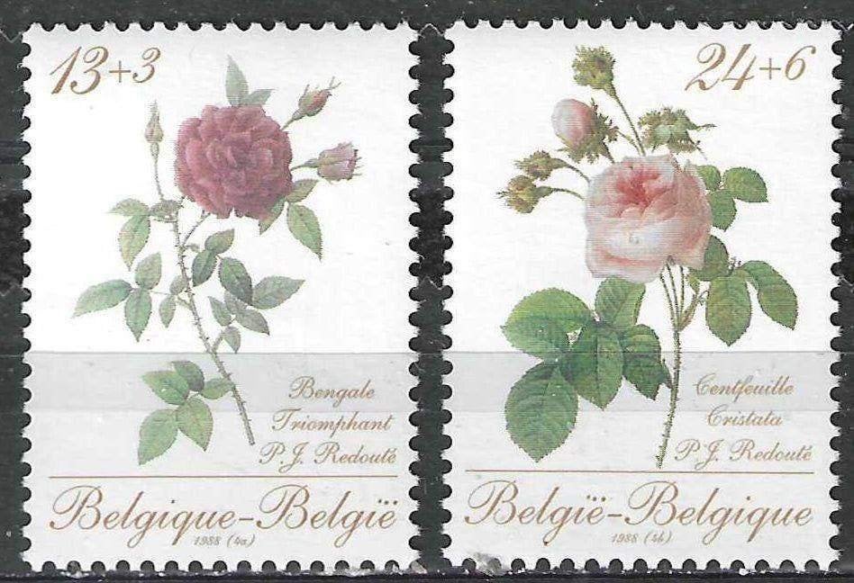 Belgique 1988 - Yvert/OBP 2280-2281 - Roses de Redoute (PF), Envoi, Non oblitéré, Neuf