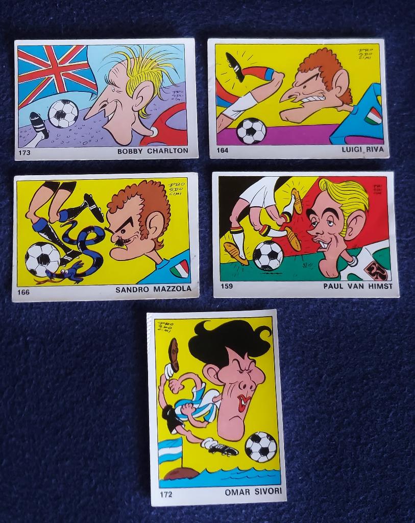 5 versch. Panini stickers ' VIP OK - B.Charlton/Van Himst ', Ophalen of Verzenden, Nieuw, Meerdere stickers