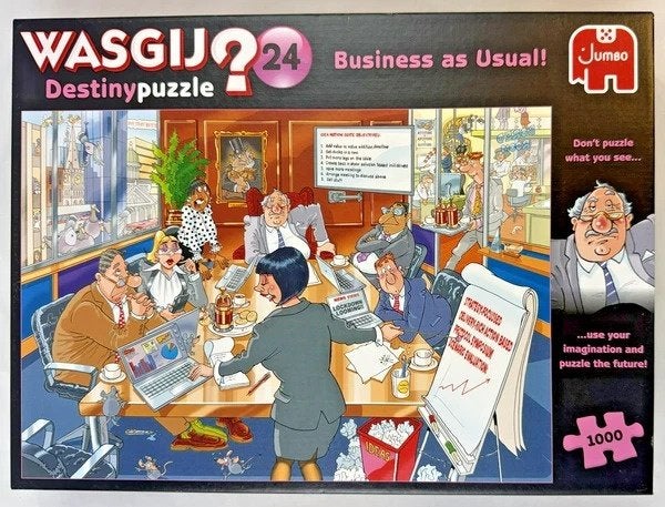 Jumbo Wasgij Destiny 24 Business as Usual 1000 Stukje puzzel, Verzenden, 500 t/m 1500 stukjes, Zo goed als nieuw, Legpuzzel