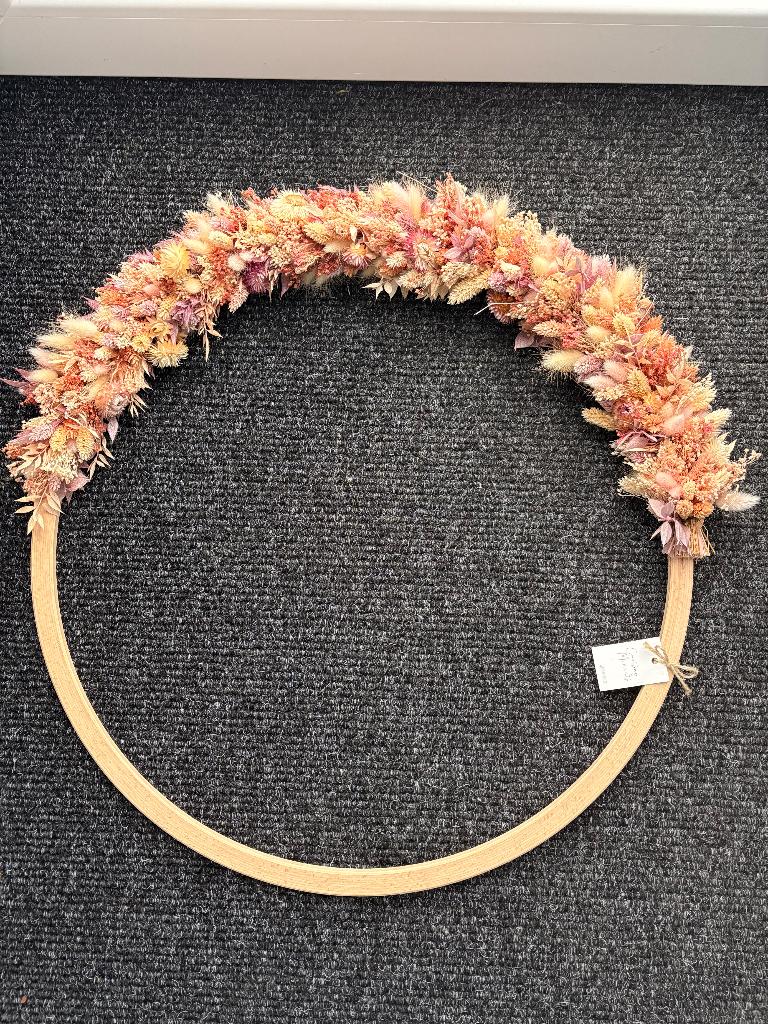 Bloemenboog, Zo goed als nieuw, Natuurlijk materiaal, Wandcirkel, Handgemaakt
