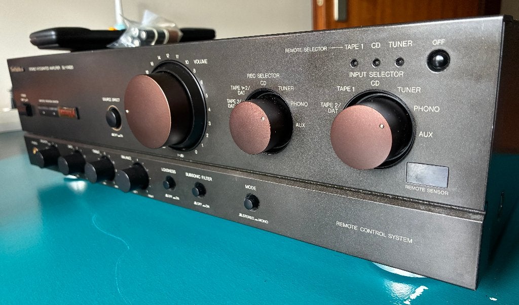 Ampli Technics SU-VX620, télécommande - Rare Bronze version, Autres marques, Enlèvement ou Envoi, 60 à 120 watts, Stéréo