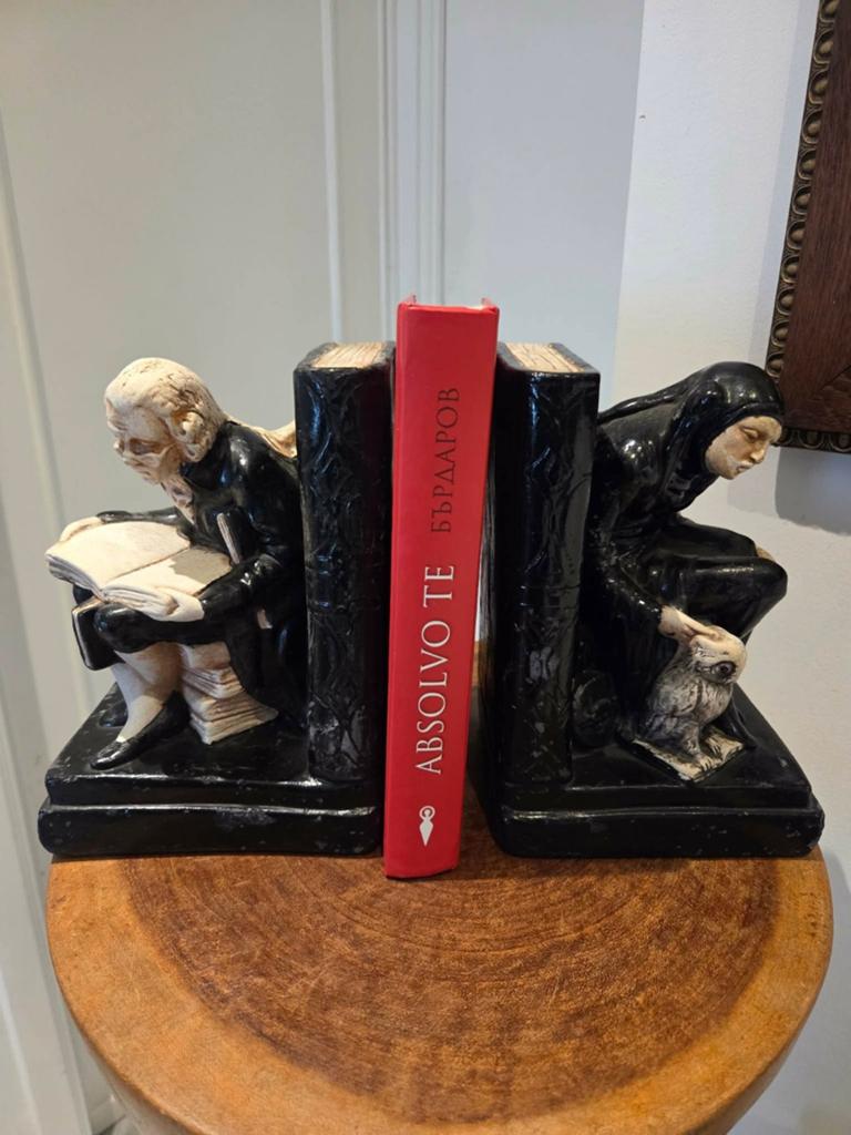 Vintage Keramische Boekensteunen – Geleerde & Nar – Zeer Ged, Ophalen of Verzenden