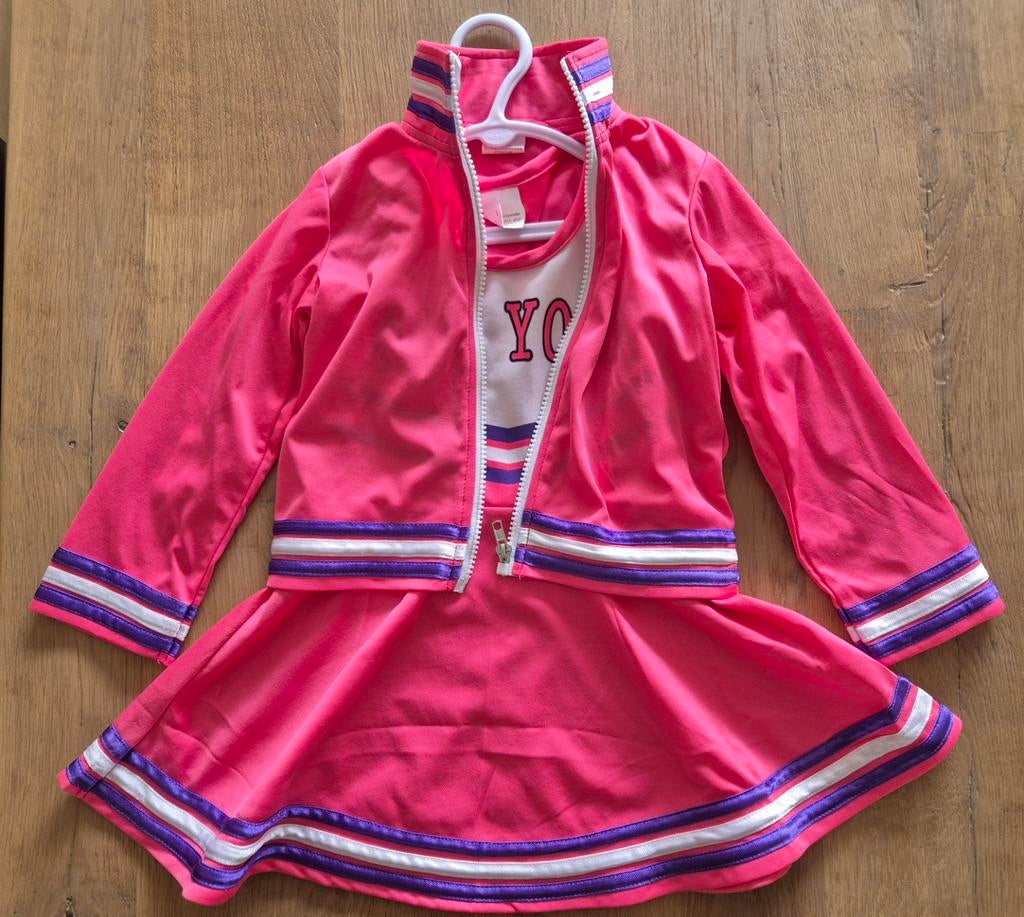 Roze verkleedkleedje met vestje maatje 104, Kinderen en Baby's, Carnavalskleding en Verkleedspullen, Ophalen