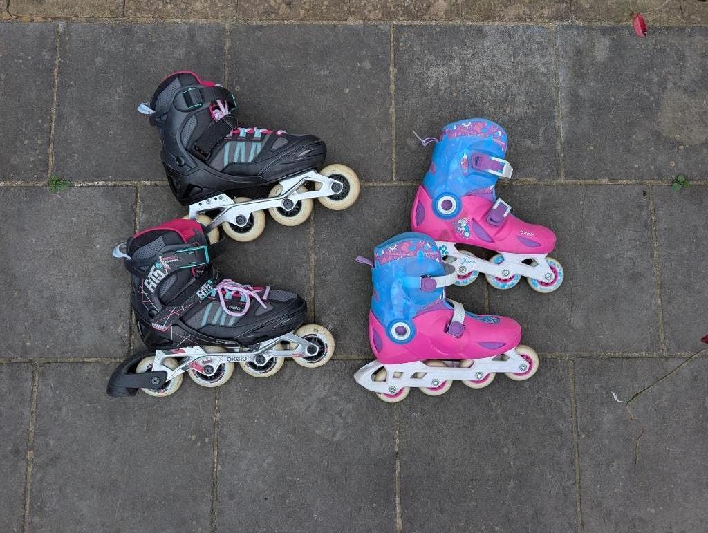 Rollers Enfant / Adulte (Décathlon), Verstelbaar, Zo goed als nieuw, Inline skates 4 wielen, Dames