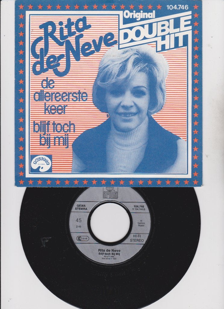 Rita Deneve – De Allereerste Keer / Blijf Toch Bij Mij  MINT, CD & DVD, Vinyles Singles, En néerlandais, Enlèvement ou Envoi, 7 inch