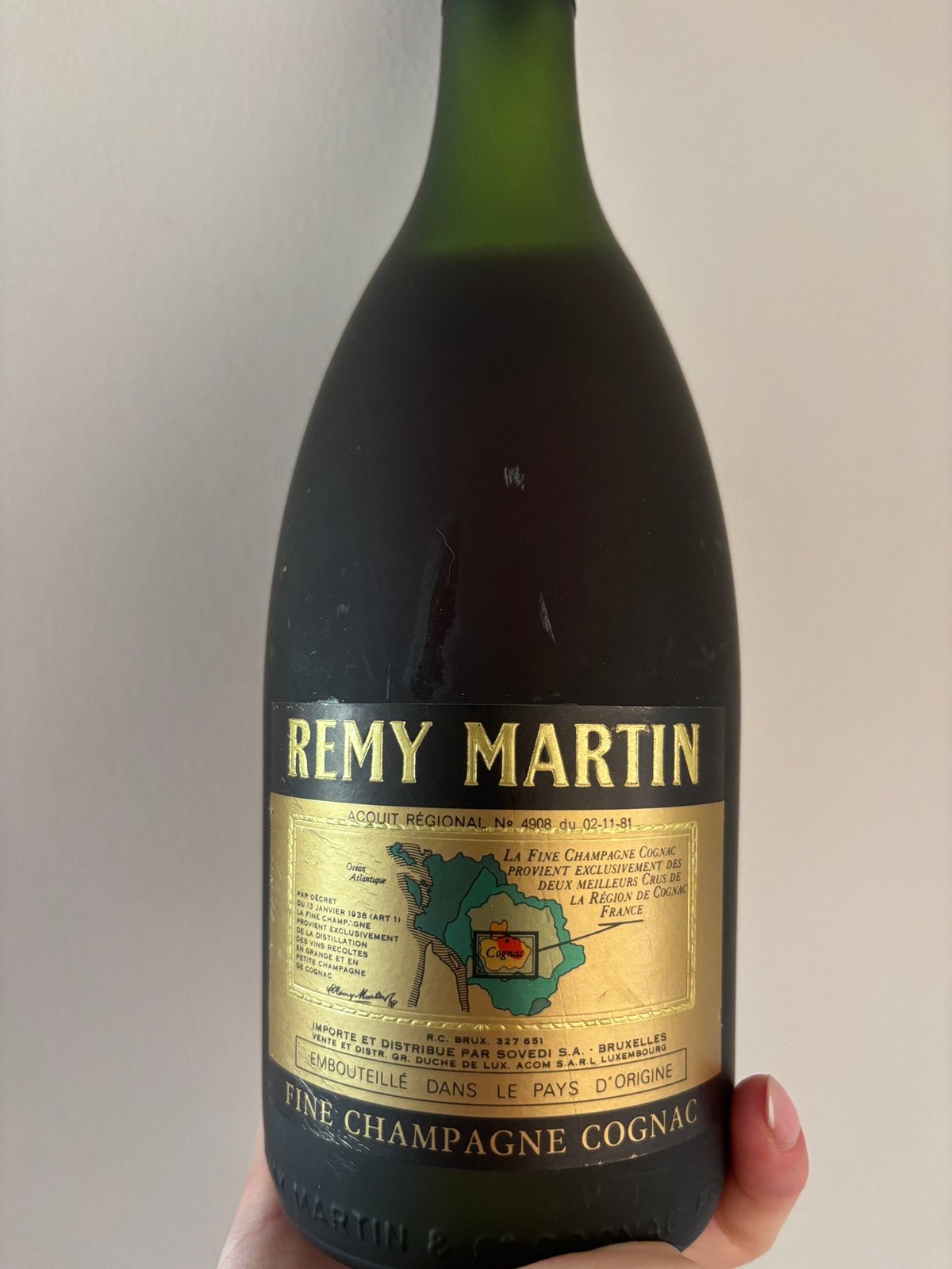Rémy Martin VSOP Fine Champagne Cognac – Vintage jaren '80, Collections, Vins, Envoi, Comme neuf, Champagne