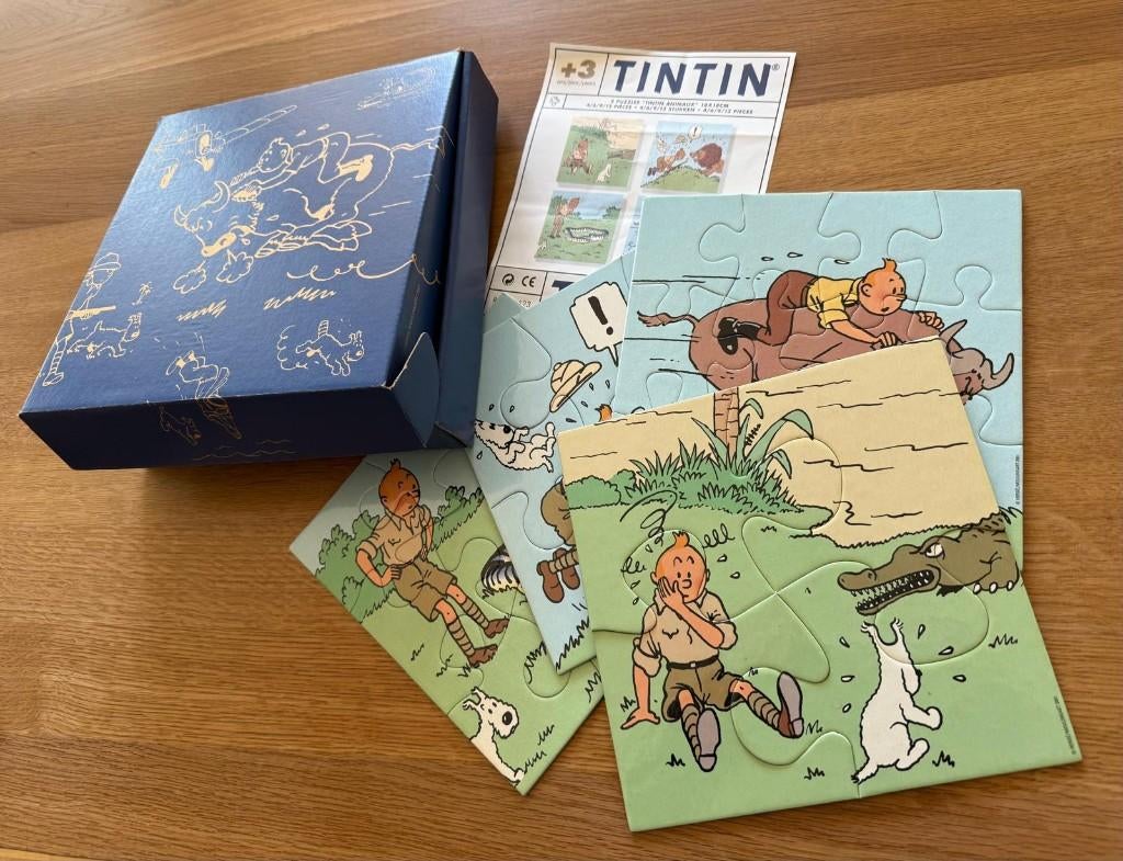 doos met 4 „Tintin Animals” puzzels voor kinderen, Ophalen, 10 tot 50 stukjes, Nieuw, 2 tot 4 jaar