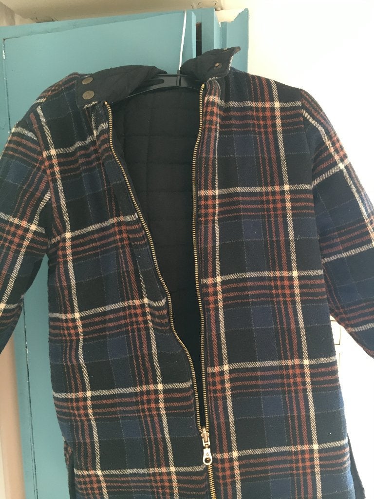 Veste d'hiver réversible noir/à carreaux pour fille, Aigle, Comme neuf, Enlèvement, Fille