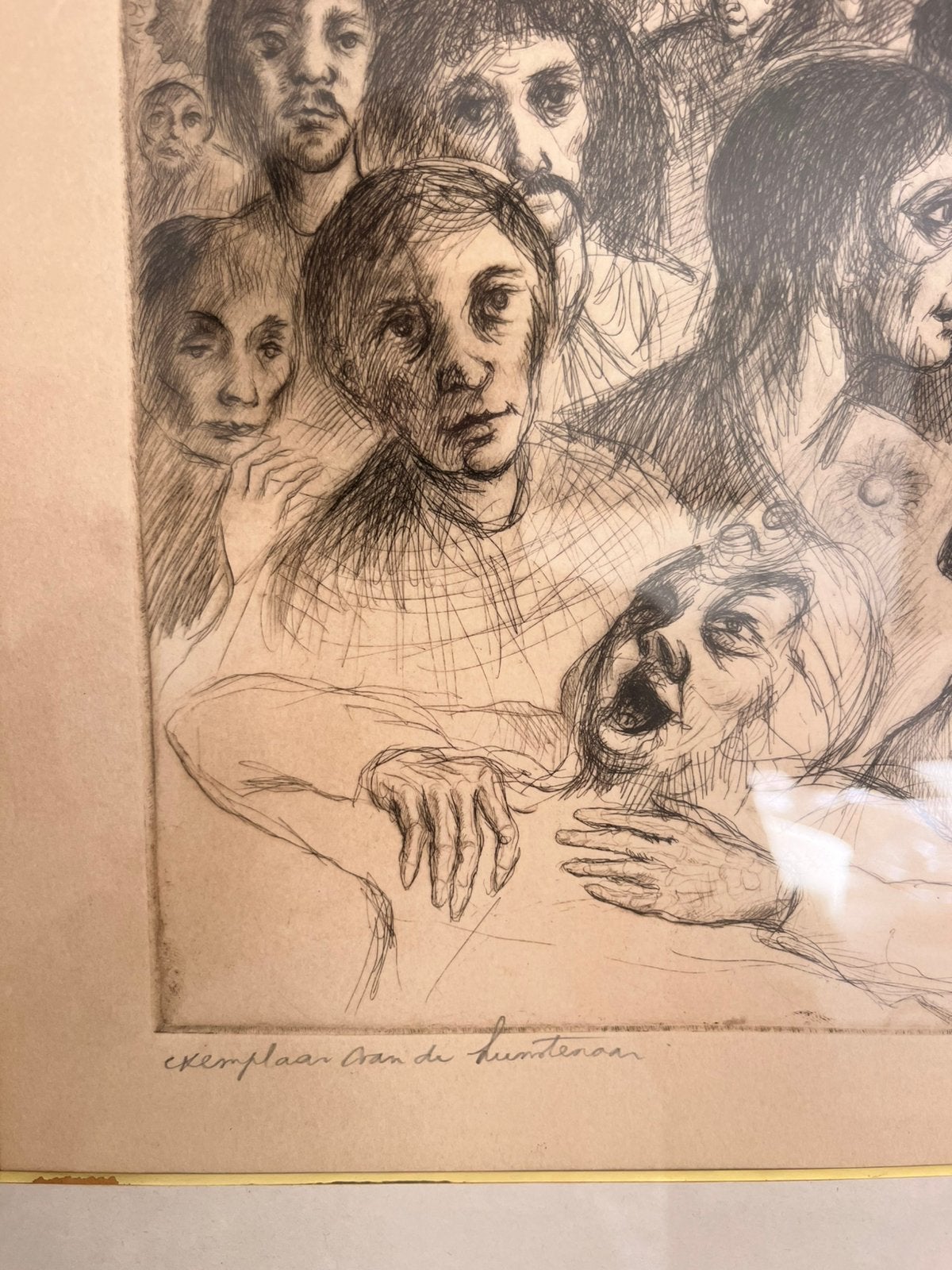 Gesigneerde kunstprent Devolder – Oostende – ingelijst, Antiek en Kunst, Ophalen of Verzenden, Ets, Gesigneerd