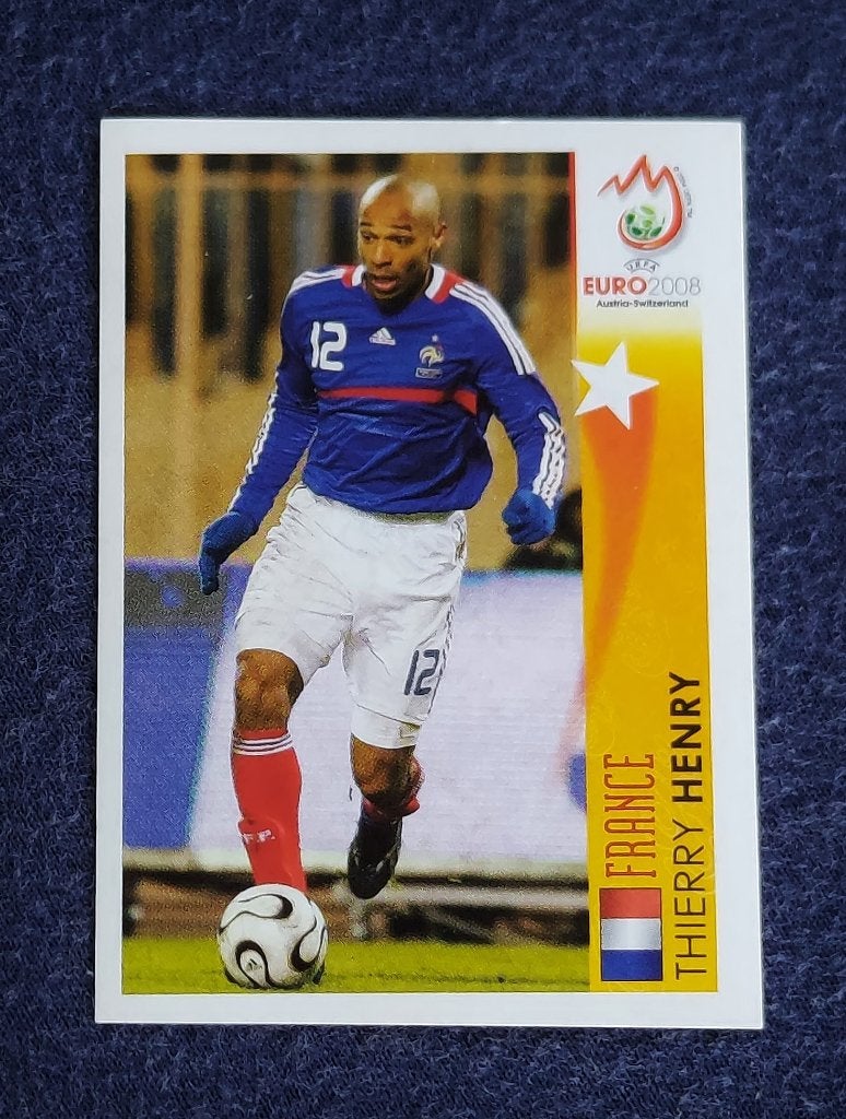 Panini sticker card voetbal ' Euro 2008 - Thierry Henry ', Enlèvement ou Envoi, Neuf, Autocollant
