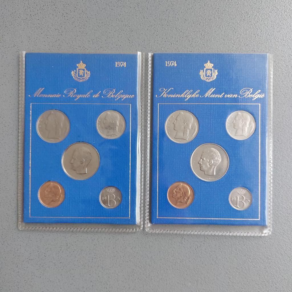 Coffrets / Pièces de monnaie / Belgique / 1974 FR + VL / FDC, Timbres & Monnaies, Enlèvement ou Envoi, Monnaie en vrac