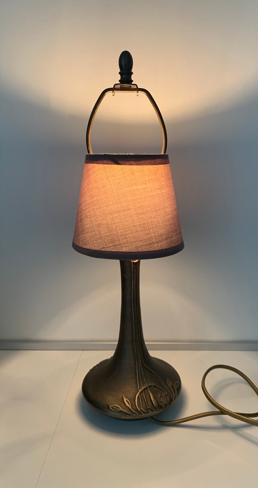 Prachtige Vintage Tafellamp in Art Nouveau stijl, Ophalen of Verzenden, Zo goed als nieuw, Metaal