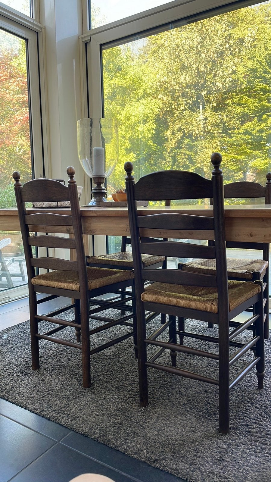 6 begijntjesstoelen, Enlèvement, Bois, Landelijk, Brun