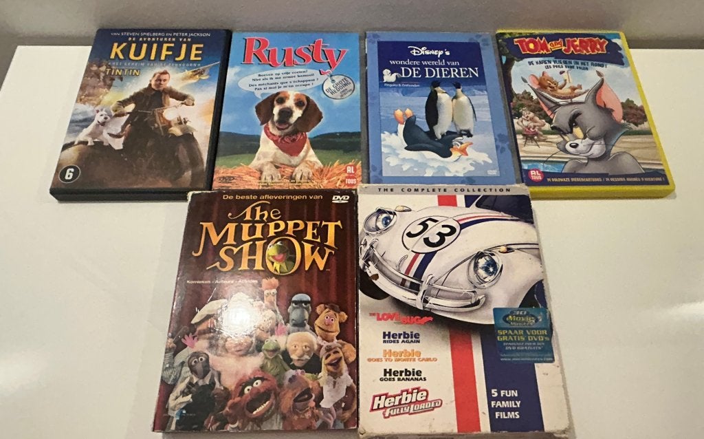 12 DVD's (Kuifje, Muppet Show, Herbie, …), Ophalen of Verzenden, Gebruikt