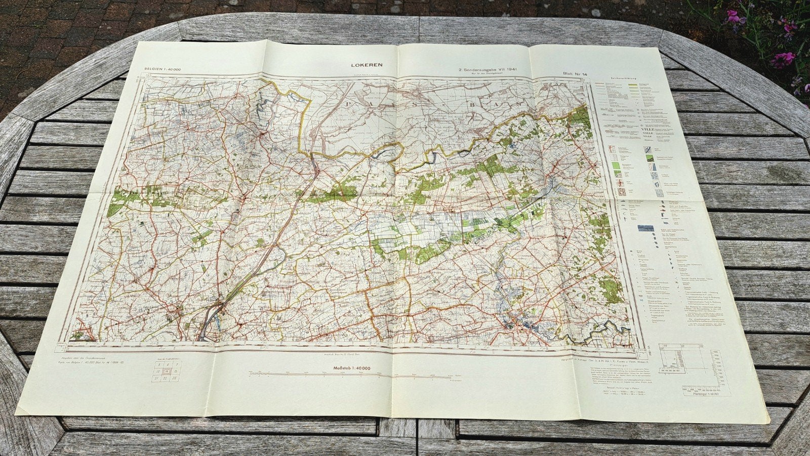 Carte Etat-Major allemande 1941 LOKEREN