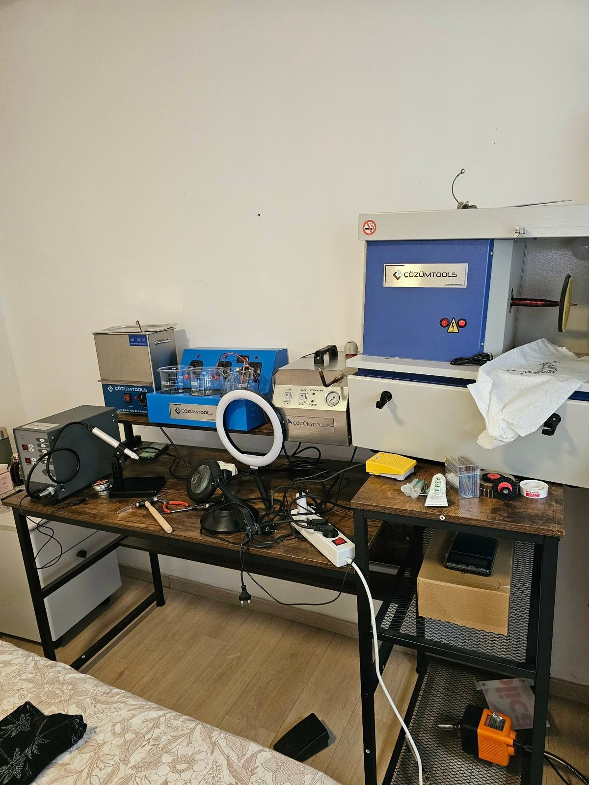 Nieuwe complete set juweliersmachines Çözüm Tools, Doe-het-zelf en Bouw, Werkbanken, Ophalen, Zo goed als nieuw