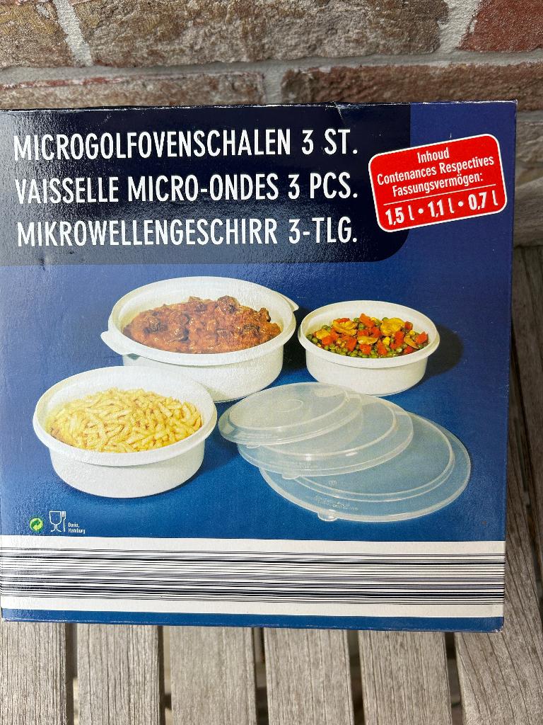 NIEUWE MICROGOLF OVENSCHALEN 1,5 L , 1,1 L ,O,7 L, Ophalen of Verzenden, Nieuw, Overige materialen, Overige typen