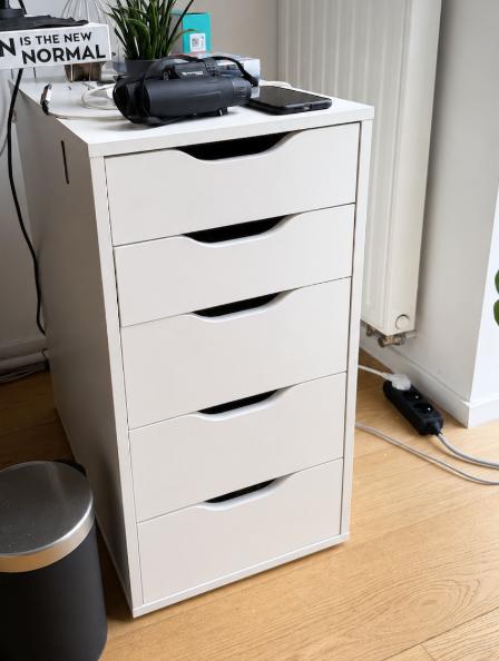 Caisson à tiroirs blanc IKEA – rangement bureau / chambre, Enlèvement, Comme neuf, Moderne