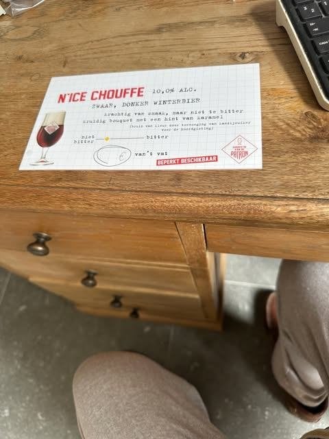 N'ice chouffe reclame karton klein, Ophalen of Verzenden, Nieuw, Reclamebord, Plaat of Schild, Overige merken