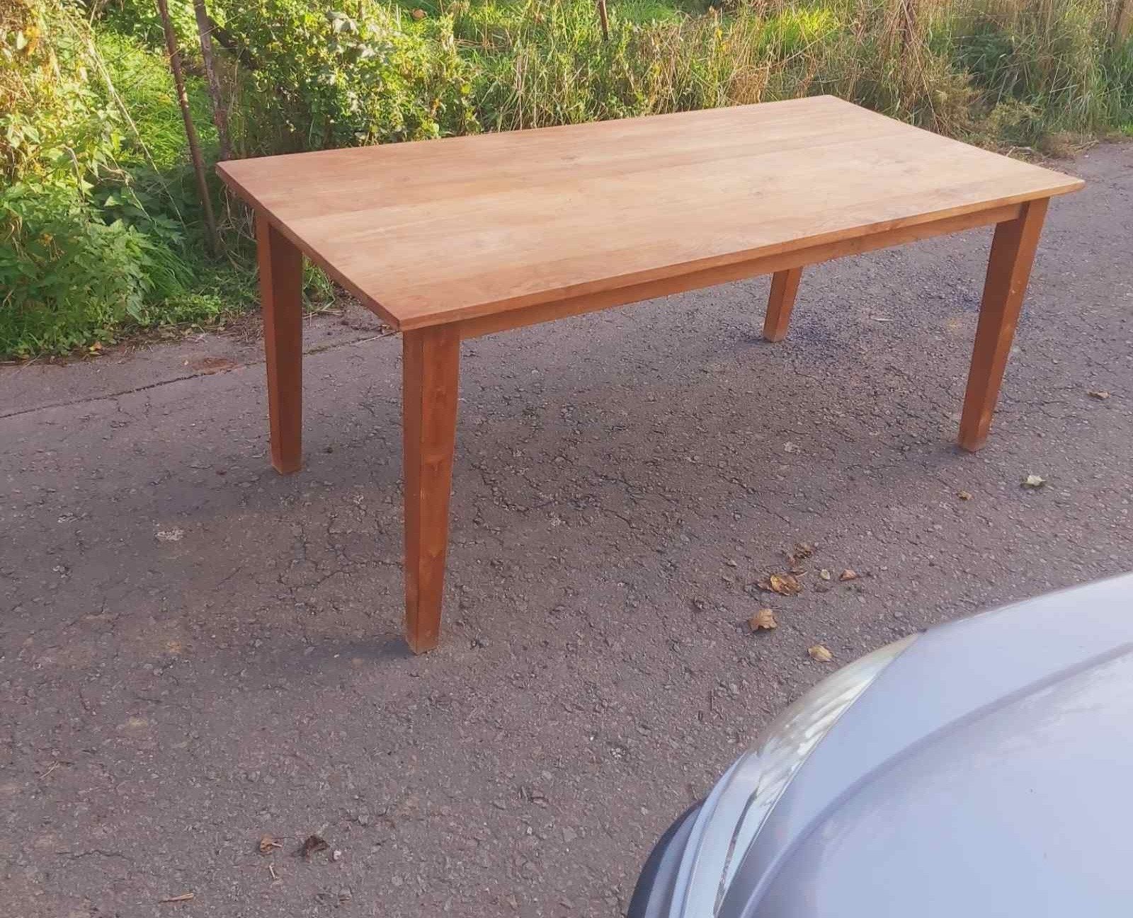 Table en teck avec 6 chaises t, Teck, 150 à 200 cm, Cinq personnes ou plus, Comme neuf