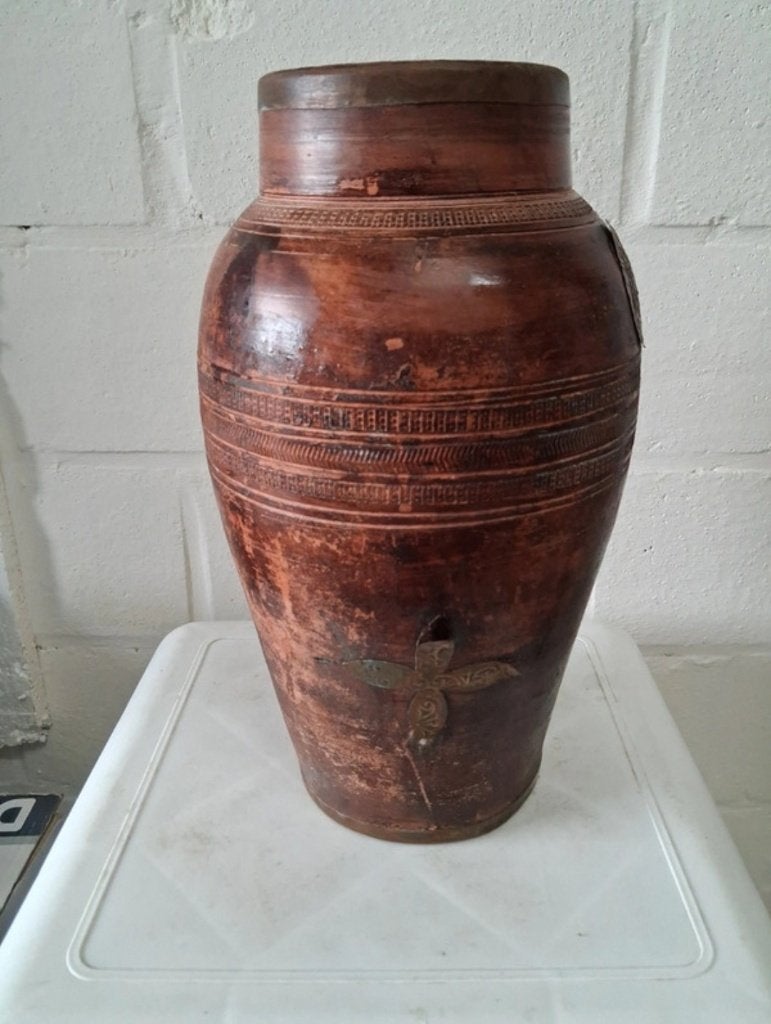 Vase, Enlèvement, Utilisé, Pierre/céramique, Marron