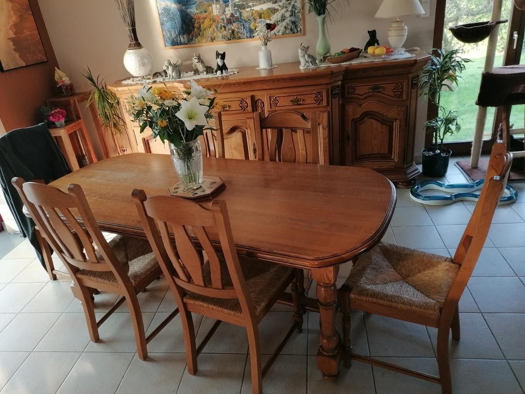Salle à manger chêne complete, Maison & Meubles, Salles à manger complètes, Enlèvement
