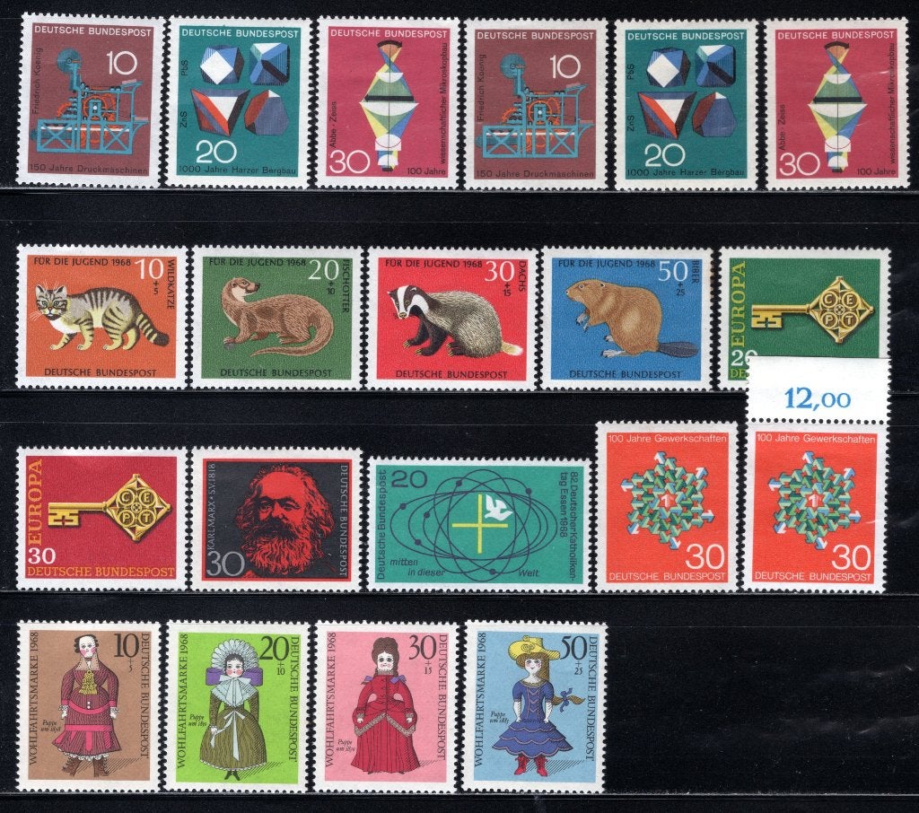 DUITSLAND Lot 1968 MH, Postzegels en Munten, Verzenden, BRD, Postfris