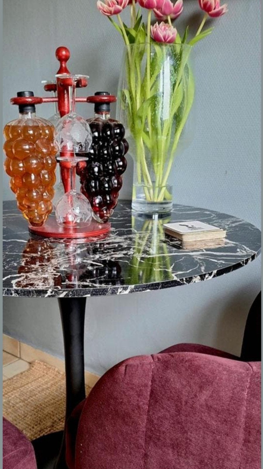 Eettafel Tulip🌸 Marmer look 80cm, Ophalen
