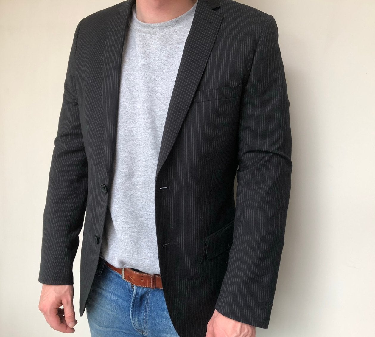Zeer mooie blazer jas maat 50 (medium), Ophalen, Zo goed als nieuw, Maat 48/50 (M), Grijs