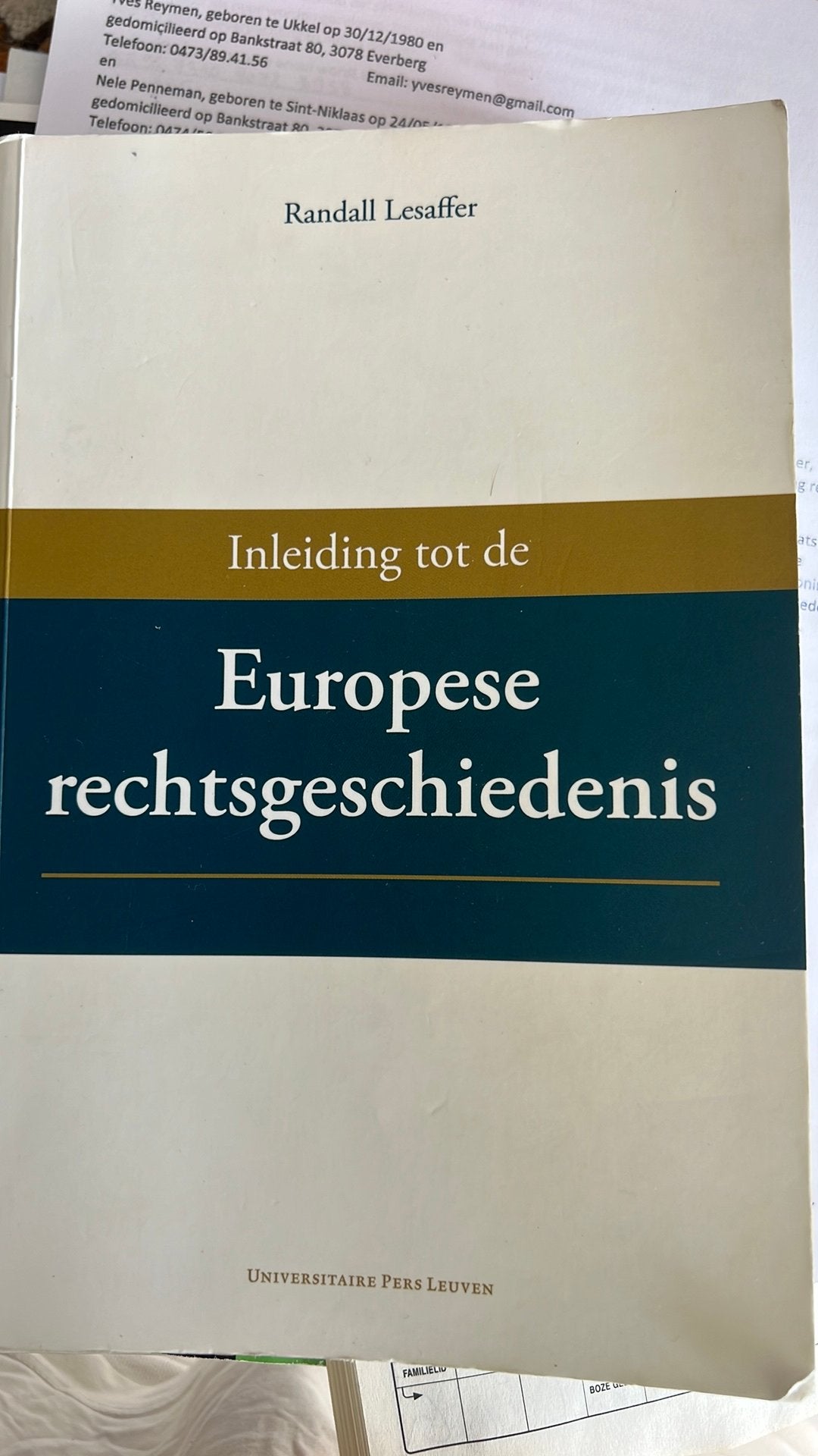 Inleiding tot de Europese rechtsgeschiedenis, Ophalen of Verzenden, Randall Lesaffer, Europa