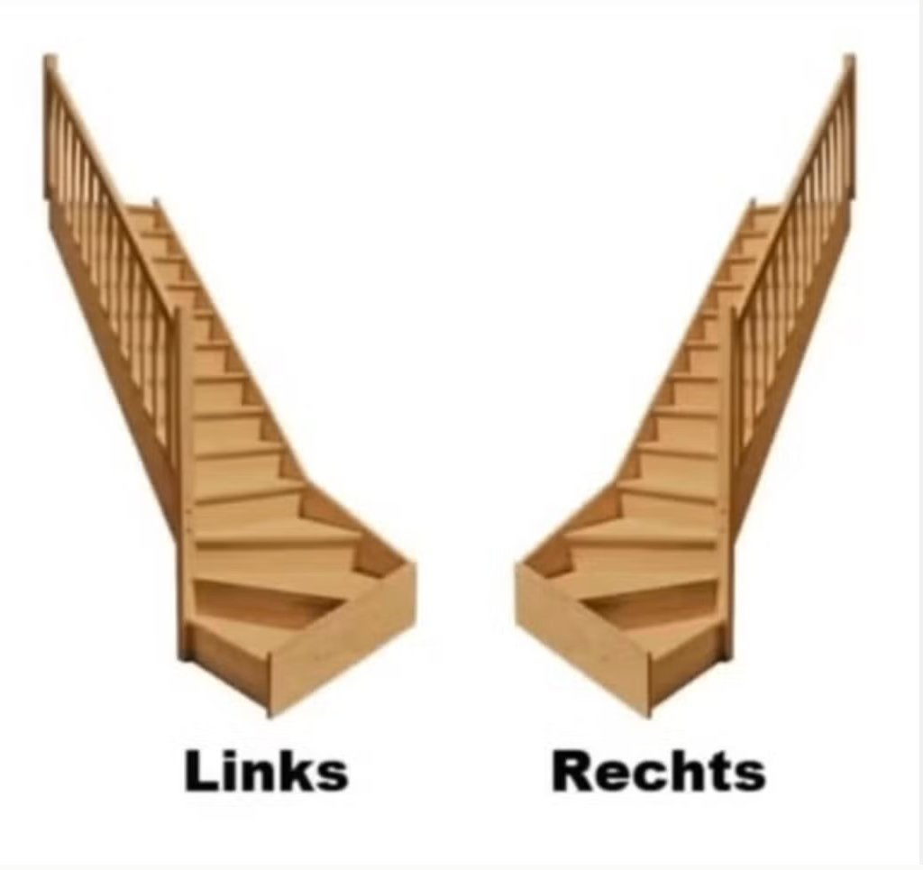 beuken trap 1/4 draai voorgemonteerd, Doe-het-zelf en Bouw, Ophalen, Gebruikt, Trap