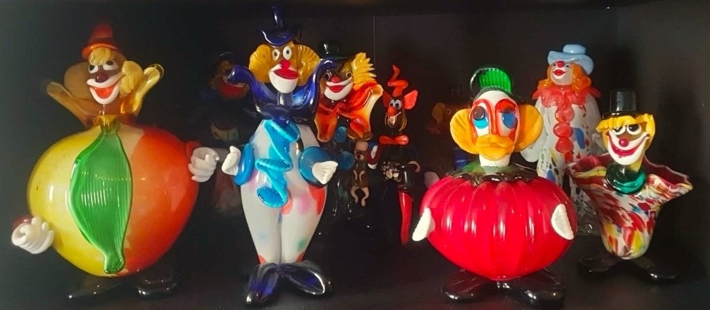 Set de 17 pièces de Clowns de Murano, Enlèvement, Comme neuf