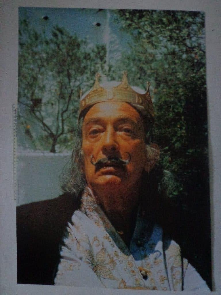 grote poster van Salvador Dali "King Dali" door Marc Lacroix, Ophalen, Gebruikt, A1 t/m A3, Rechthoekig Staand