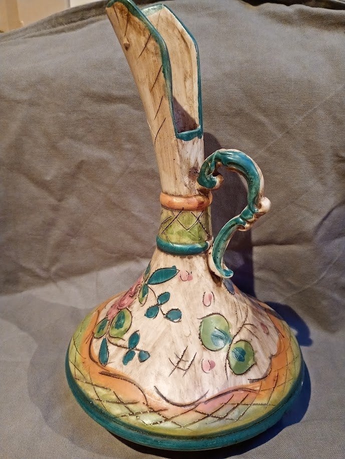 Vase/cruche en majolique italienne vintage, Enlèvement ou Envoi