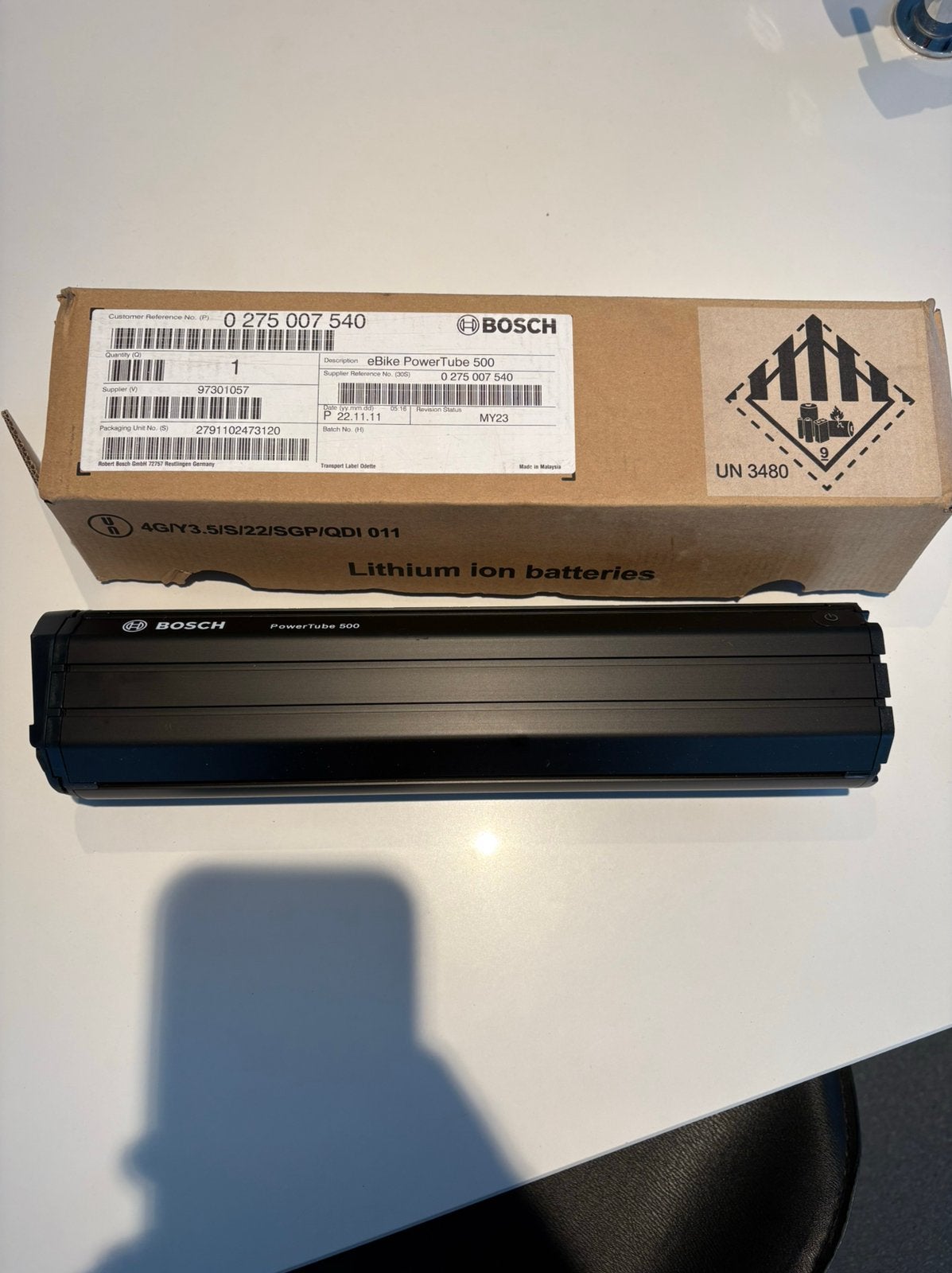 Bosch fietsbatterij Powertube 500WH, Fietsen en Brommers, Ophalen of Verzenden, Nieuw