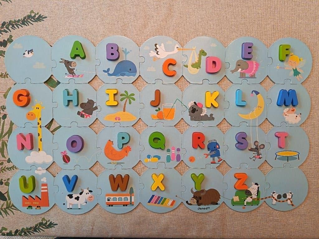 Janod puzzel Ik ben het alfabet aan het leren, Kinderen en Baby's, Speelgoed | Kinderpuzzels, Ophalen, 2 tot 4 jaar, 10 tot 50 stukjes