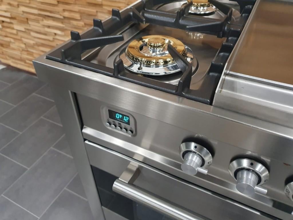 🔥Luxe Boretti Fornuis 90cm RVS + RVS 1 grote oven Frytop, Ophalen, 60 cm of meer, Zo goed als nieuw, Energieklasse A of zuiniger
