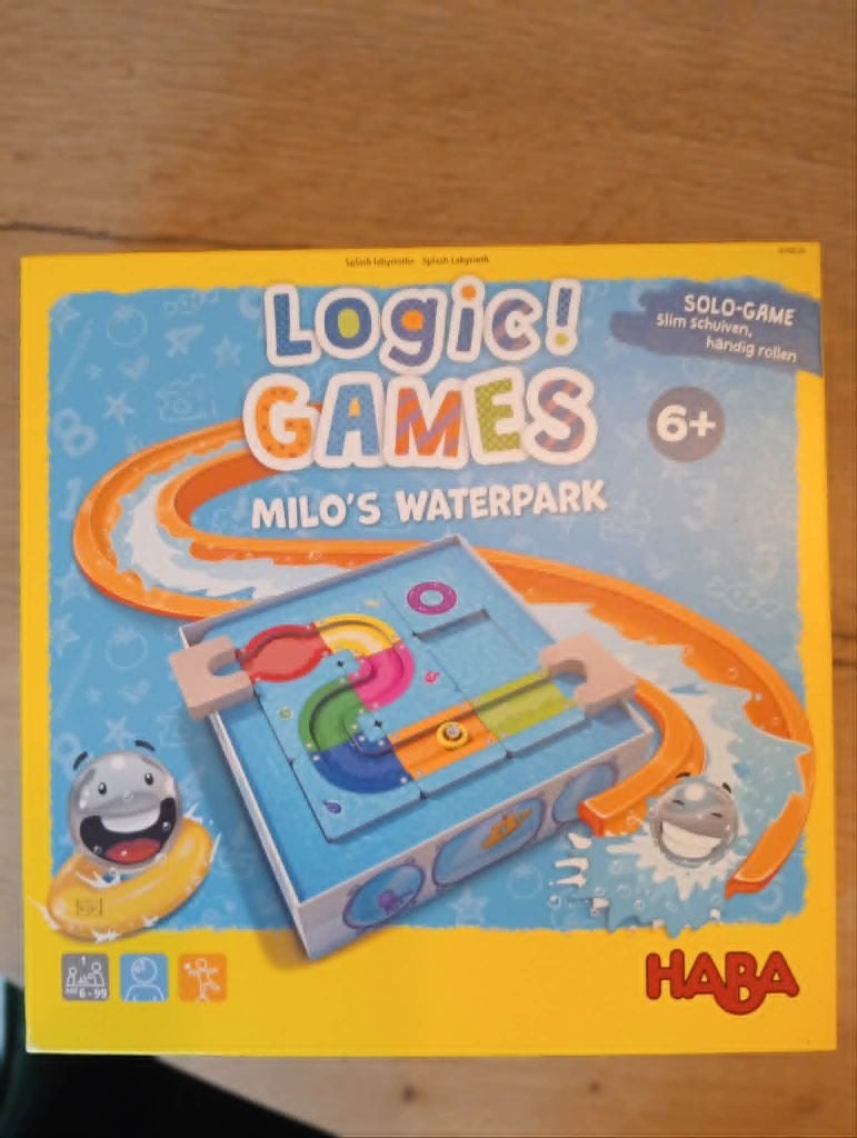 Logic games 'Milo's waterpark' Solo game 6+, Een of twee spelers, Ophalen, Zo goed als nieuw, Haba