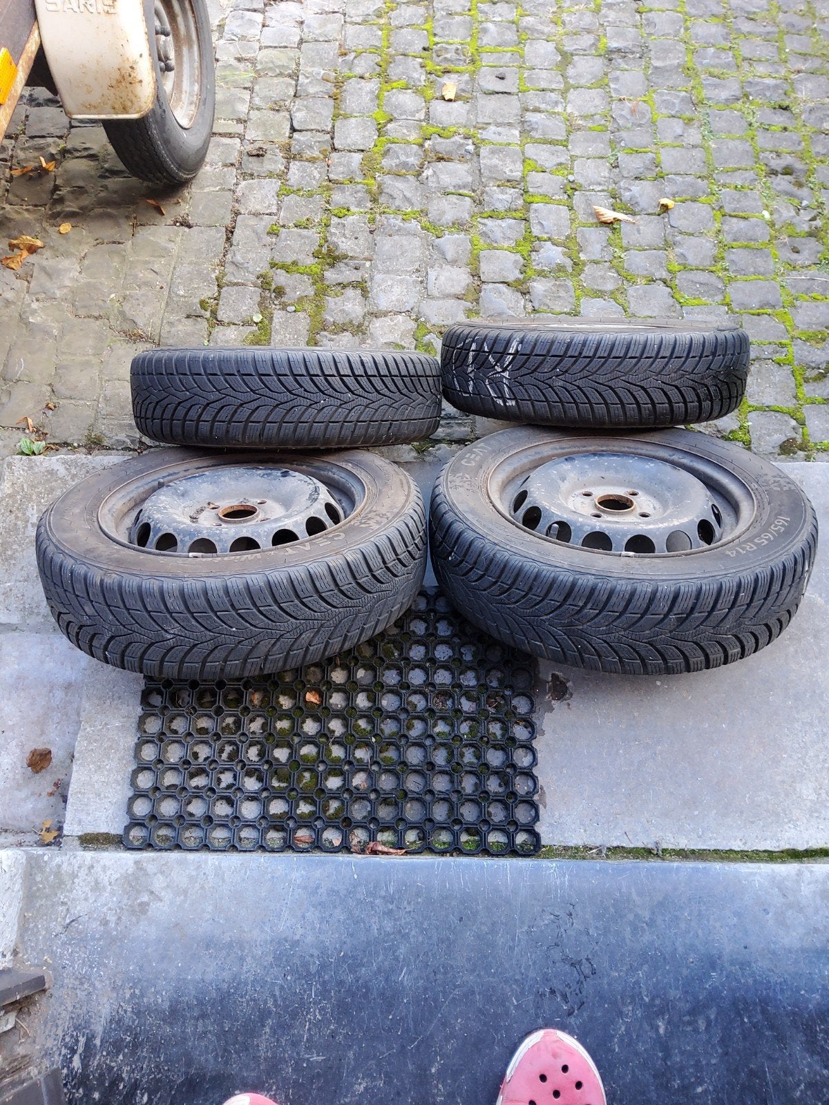 4 pneus neige Ceat winterdrive 165/65 R14 79T, Enlèvement, Utilisé