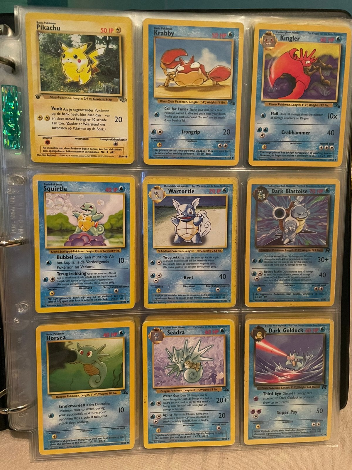 Vintage Pokémon kaarten Base/Fossil/Jungle/Team Rocket, Ophalen of Verzenden, Gebruikt, Meerdere kaarten, Foil