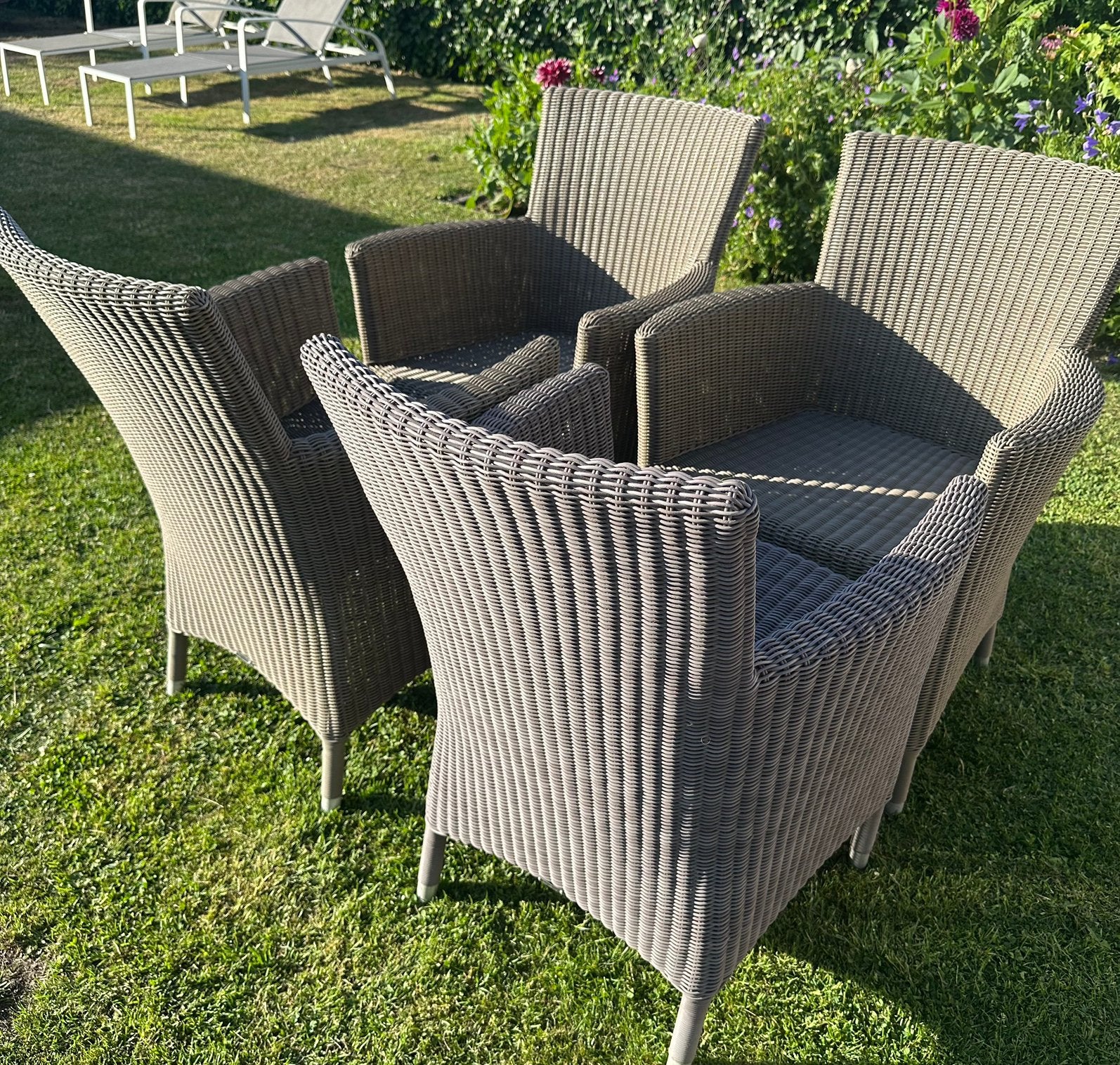 4 wicker tuinstoelen van Bristol, Enlèvement, Comme neuf, Osier