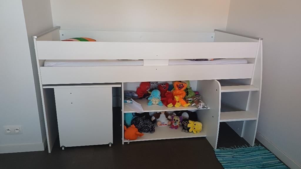 Kinderbed, Ophalen, 85 tot 100 cm, Zo goed als nieuw, Hoogslaper of Stapelbed