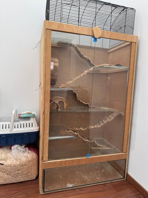 Grote zelfgemaakte kooi voor kleine knaagdieren 155x75cm, Dieren en Toebehoren, Ophalen, Kooi, Gebruikt, Hamster