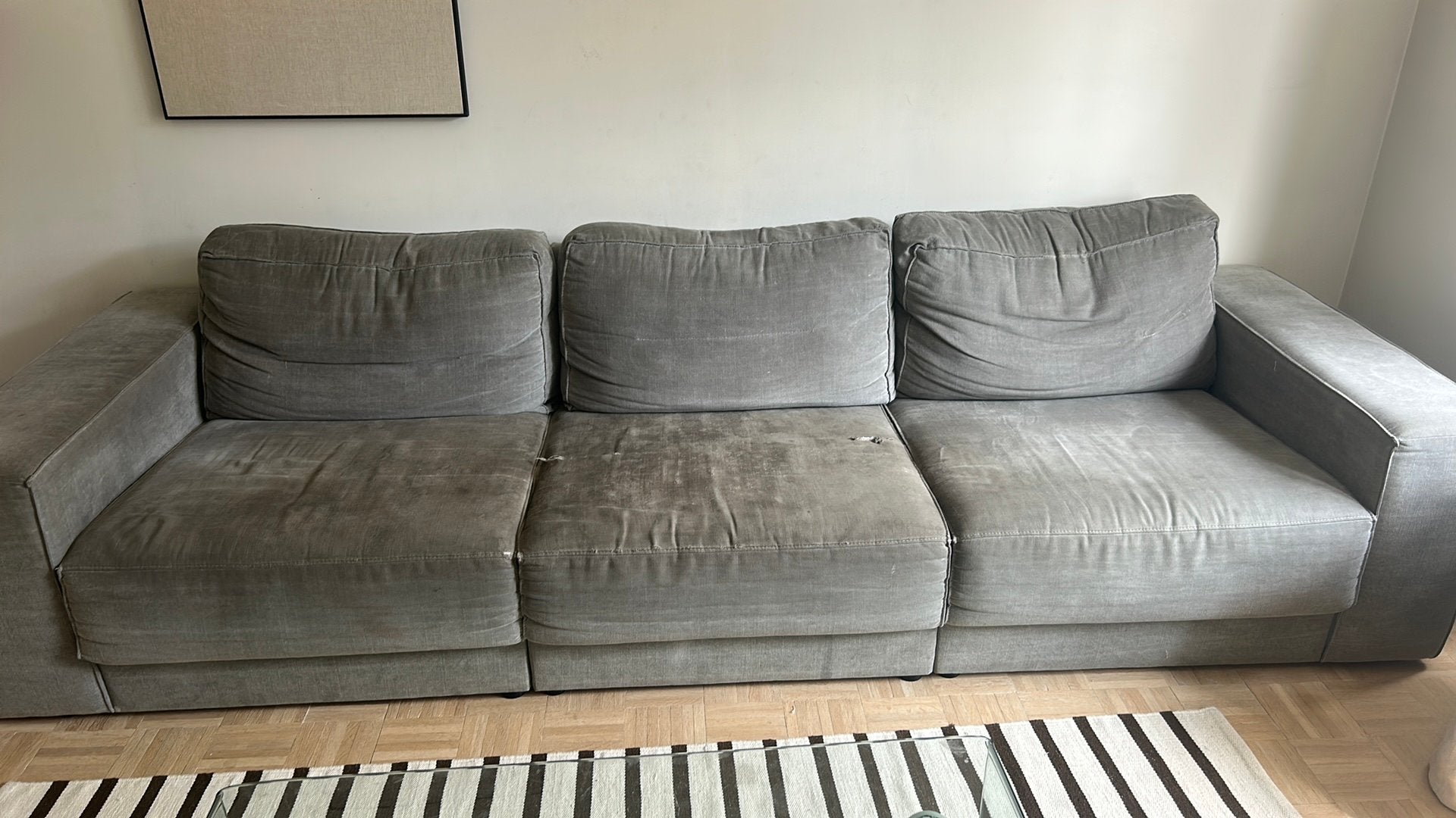 Zetel donker grijs GRATIS, Ophalen, Gebruikt, Stof, Modern