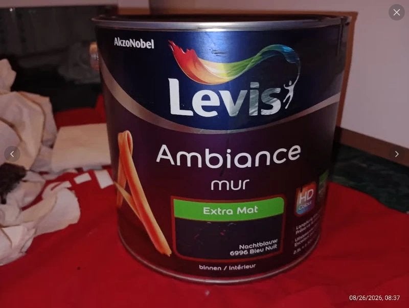 Levis pot de peinture couleur murale interieur bleu, Moins de 5 litres, Comme neuf, Enlèvement, Peinture
